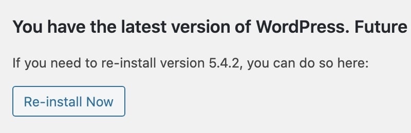 Re-Install WordPress