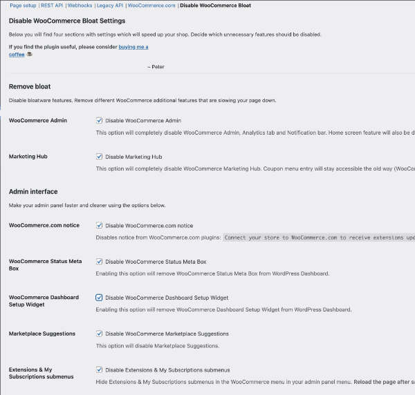 Disable WooCommerce Bloat