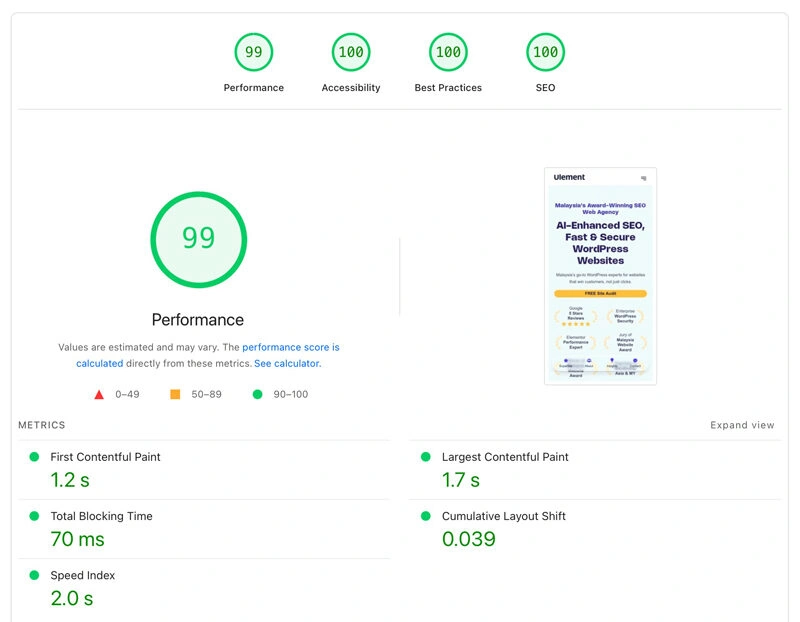 ulement pagespeed dev