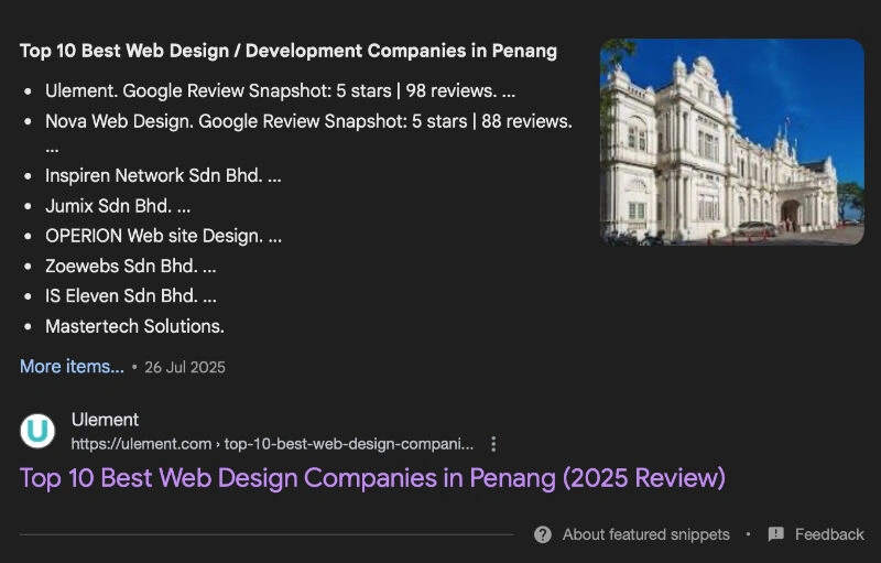 featured snippets