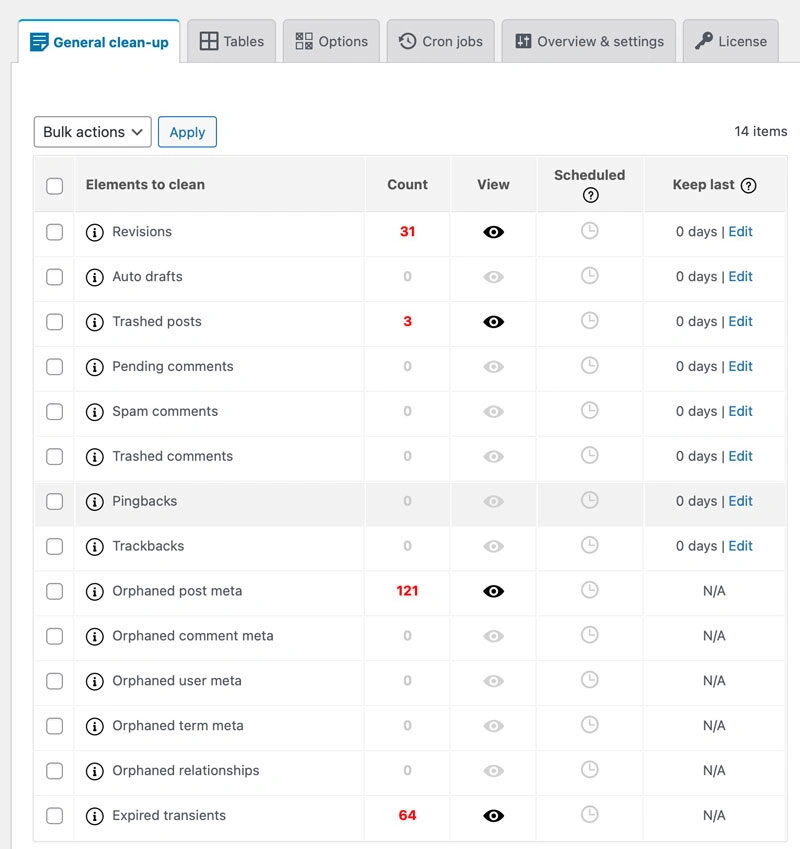 advanced db cleaner