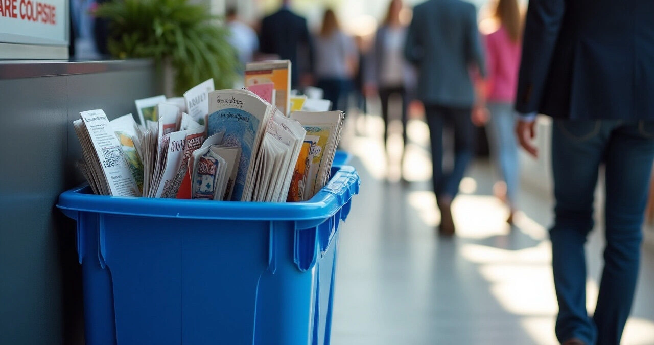 convention hall's recycling bin