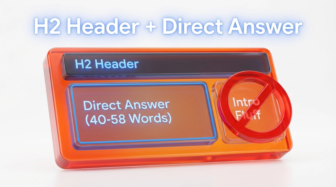 Wireframe showing correct placement of answer text after a header