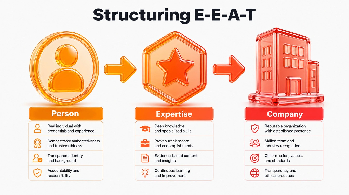 Diagram mapping a person entity to their expertise and back to the main company root